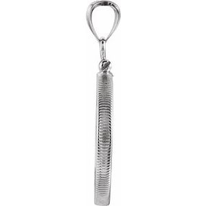 14K White Gold 22 Mm Screw Top Polished Coin Edge Coin Frame Bezel Pendant