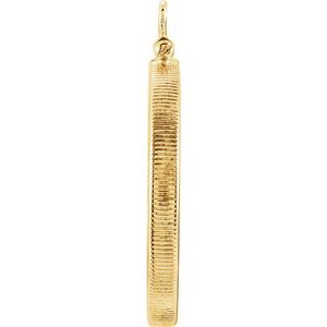 14K Yellow Gold 27 Mm Screw Top Polished Coin Edge Coin Frame Bezel Pendant