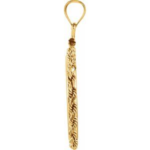 14K Yellow Gold-Plated Sterling Silver 22 Mm Screw Top Polished Rope Coin Frame Bezel Pendant