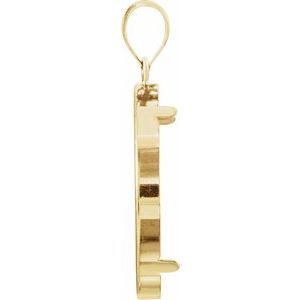 14K Yellow Gold 27 Mm Tab Back Polished Coin Frame Bezel Pendant