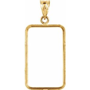 14K Yellow Gold Coin Frame Bezel Pendant Mounting for 23.74x14.42x1 mm Credit Suisse