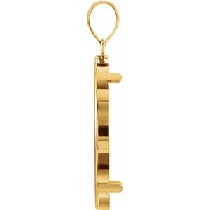14K Yellow Gold 29 Mm Tab Back Polished Coin Frame Bezel Pendant