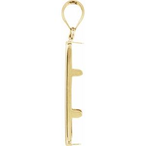14K Yellow Gold Coin Frame Bezel Pendant Mounting for 22x13x.75 mm Credit Suisse