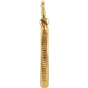 14K Yellow Gold 13 Mm Screw Top Polished Coin Edge Coin Frame Bezel Pendant