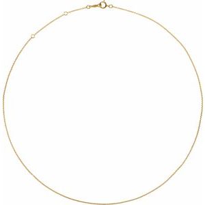 14K Yellow Or White Or Rose Gold Or Sterling Silver Or Rhodium Plated Or Gold Filled 1 Mm 6.5-7.5 In Spring Ring Polished Adjustable Cable Chain