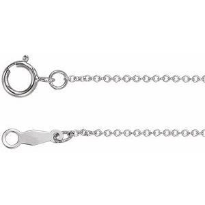 14K Yellow Or White Or Rose Gold Or Gold Filled Or Rhodium Plated 1 Mm 15 In Spring Ring Polished Cable Chain