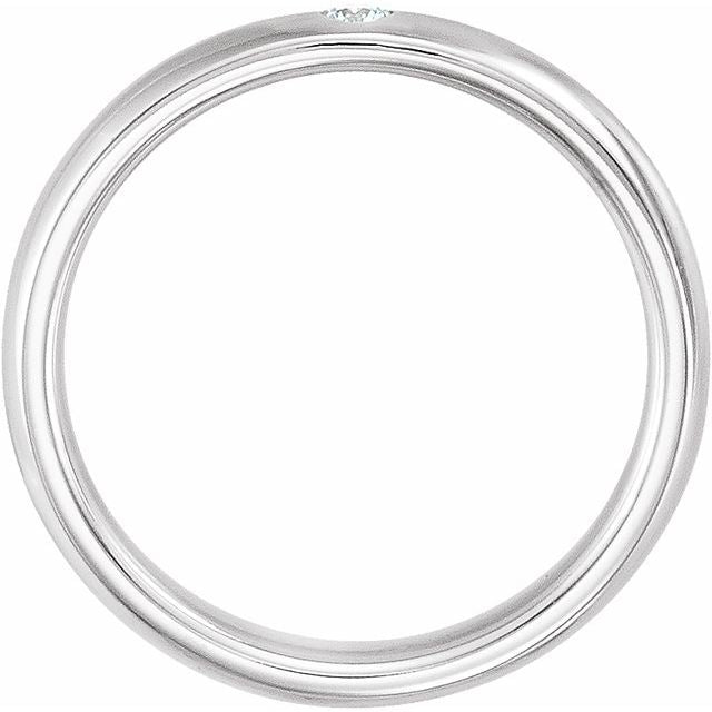 14K White Or Yellow Gold Round 2.5 Mm X 4 Mm Si2-Si3, G-H Polished .06 Ct Natural Diamond Gypsy-Set Comfort-Fit Band