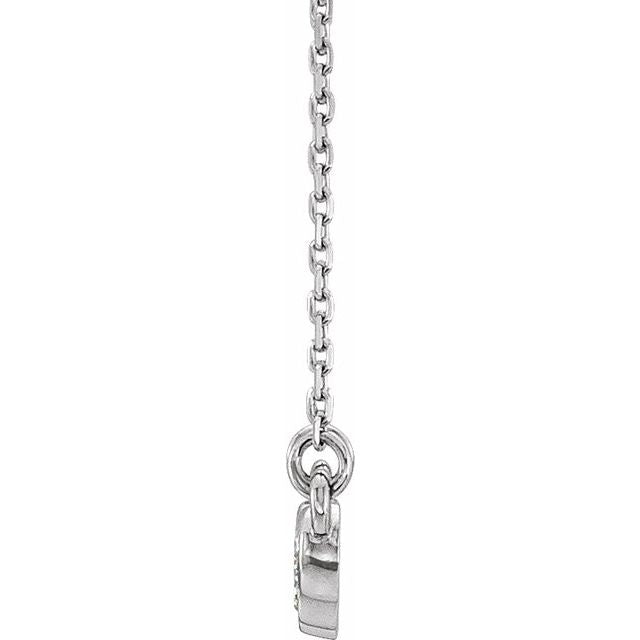14K White Gold Or Sterling Silver Round 1.5Mm I1, G-H 16-18 In Polished .07 Ctw Natural Diamond Bar Necklace