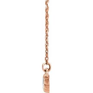14K Rose Gold Round 2.7Mm G-H I1 Graduated 1/6 Ctw Natural Diamond Necklace, Length: 18 In