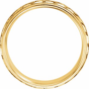 14K Yellow Gold 7 Mm Polished Woven-Design Comfort-Fit Band Size 10.5
