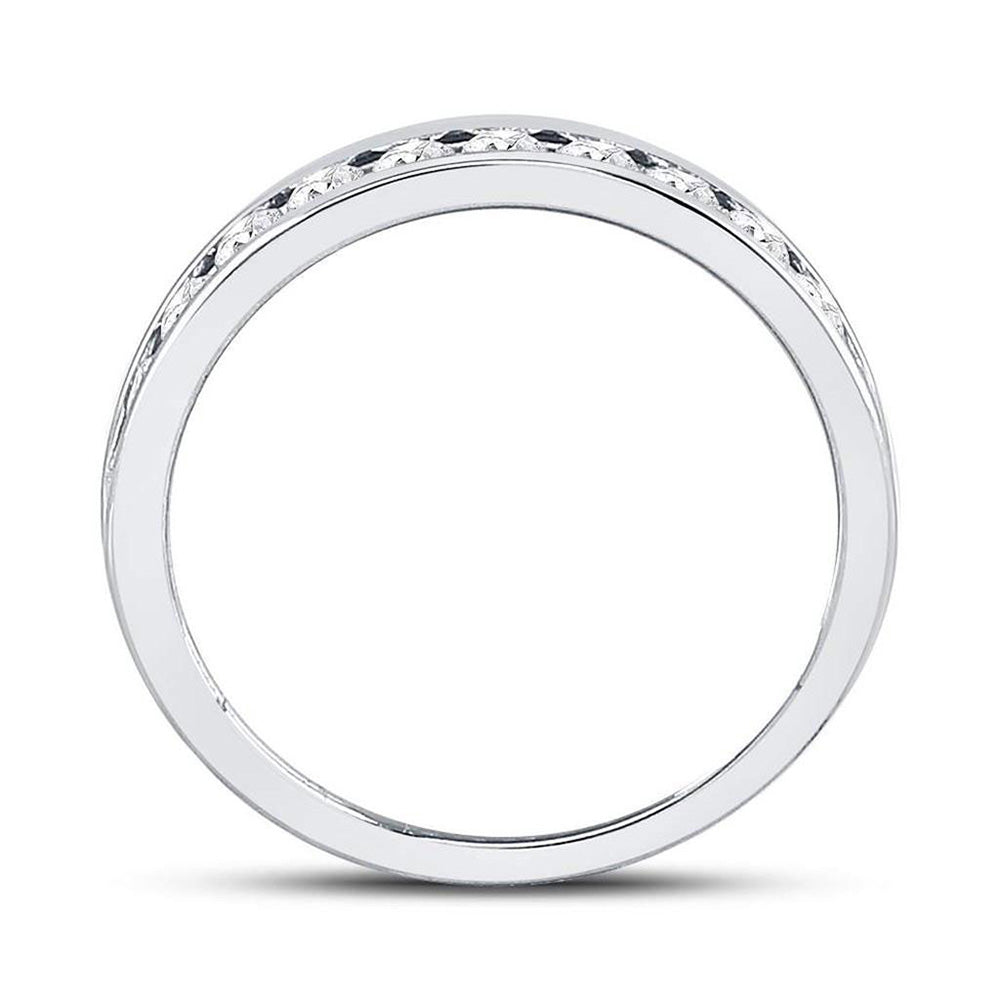 14K White Gold Womens Round Diamond Wedding Machine Set Band 1/2 Cttw, Womens Size: 5-10