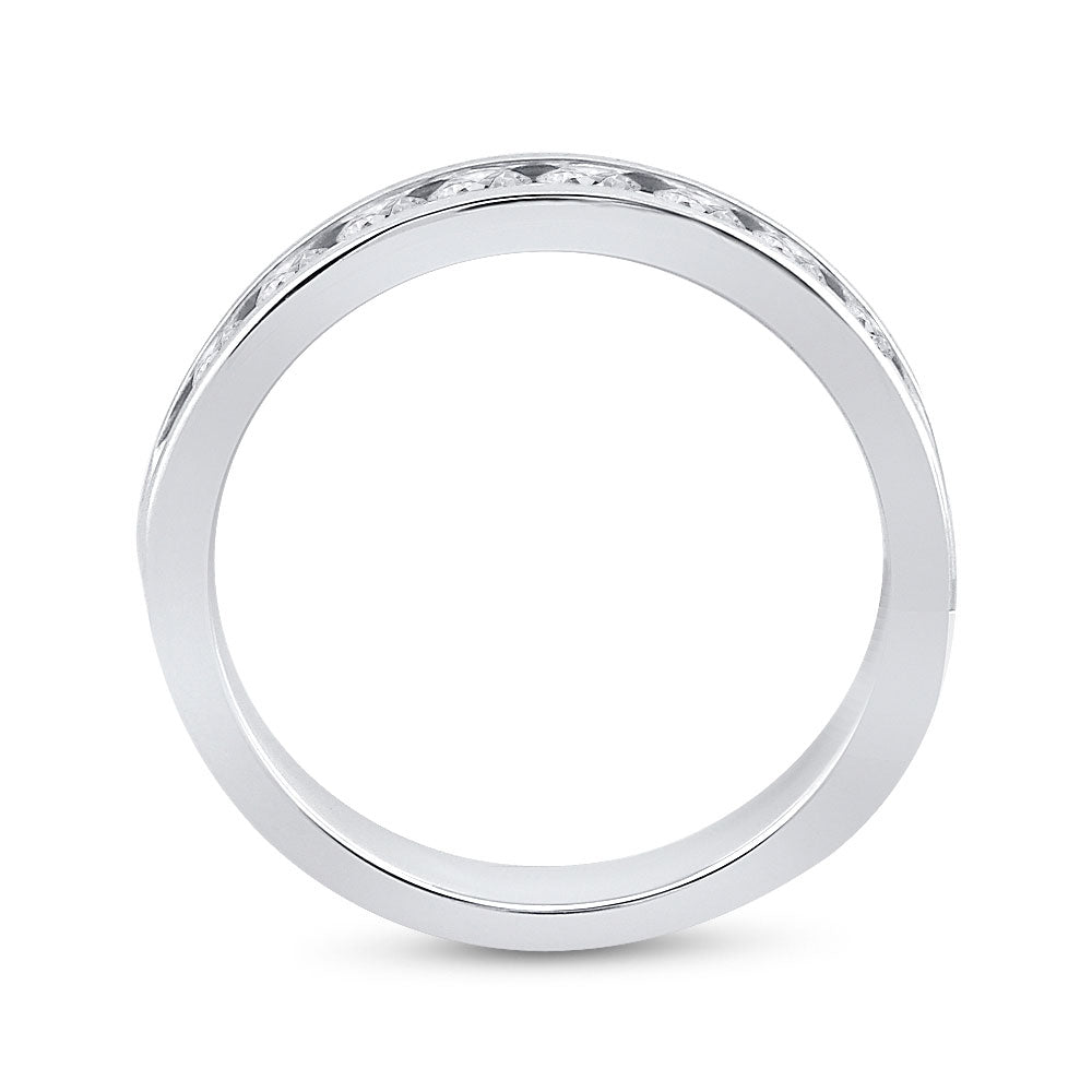 14K White Gold Womens Round Diamond Wedding Band 3/4 Cttw, Womens Size: 5-10