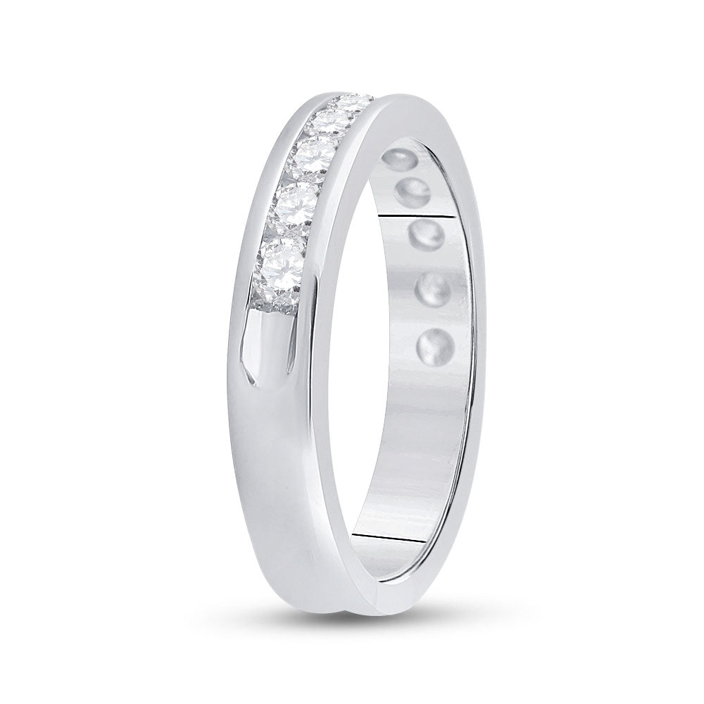 14K White Gold Womens Round Diamond Wedding Band 3/4 Cttw, Womens Size: 5-10