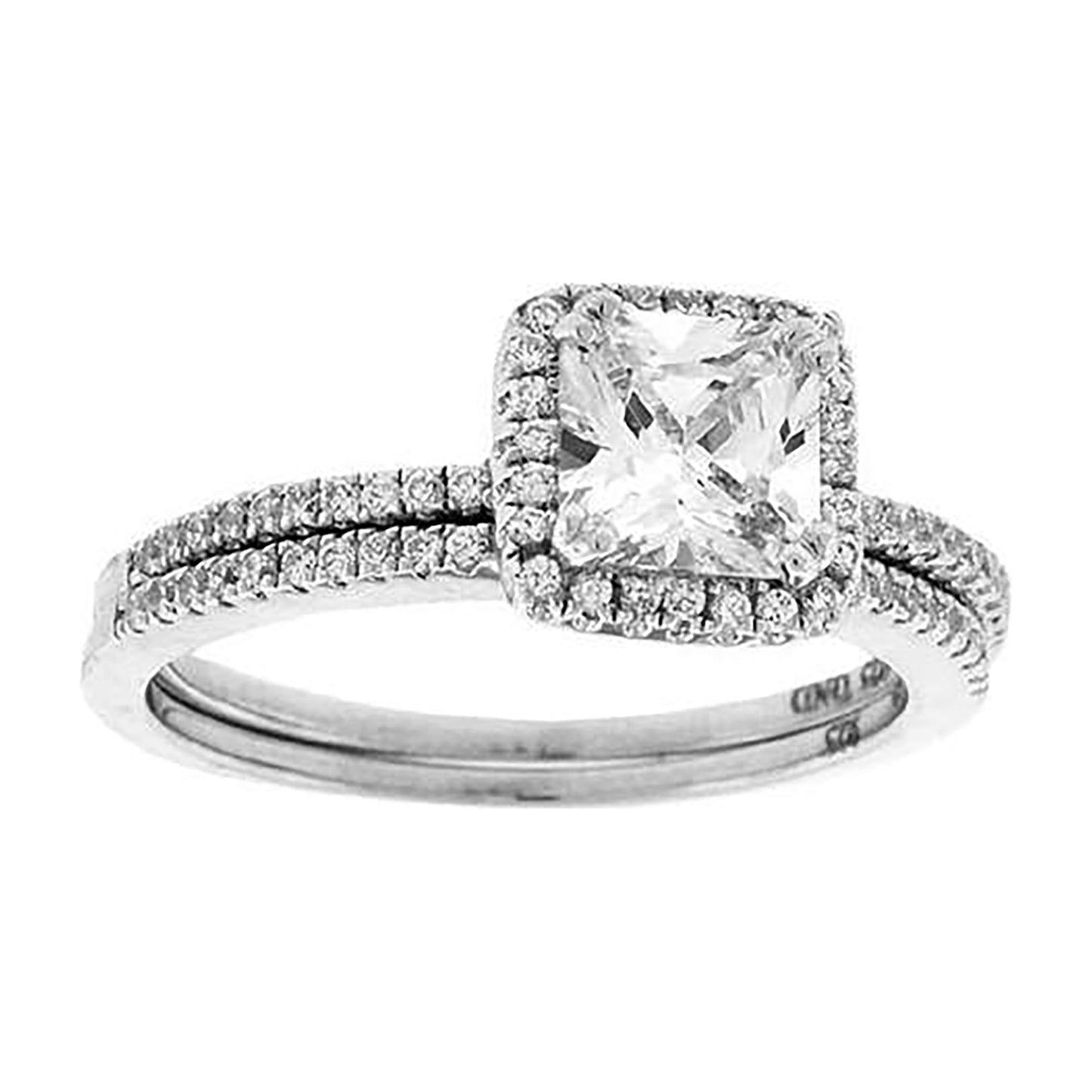 Sterling Silver Women's Princess Cut Cubic Zirconia Square Head Bridal Anniversary Engagement Wedding Ring