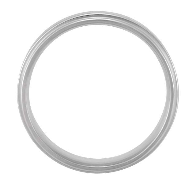 14K Yellow Or White Gold Or Sterling Silver Polished Comfort-Fit Flat Inlay Band