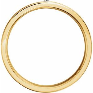 14K Yellow Gold 4 Mm Si2-Si3, G-H Polished .06 Ct Natural Diamond Gypsy-Set Flat Comfort-Fit Band Size 8.5