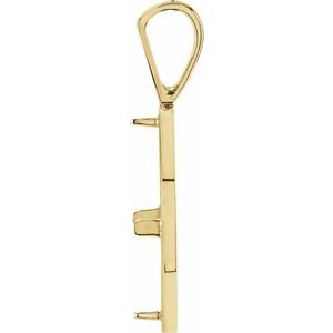14K Yellow Gold 15 X .76 Mm Polished Coin Frame Bezel Pendant Mounting