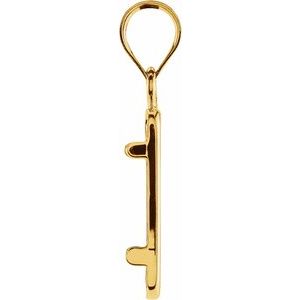 14K Yellow Gold Coin Frame Bezel Pendant Mounting for 15x8.5x.65 mm Credit Suisse