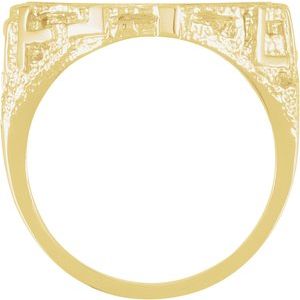 14K Yellow Gold 17.9 Mm Tab Back Polished Coin Frame Bezel Ring Mounting Size 10