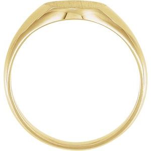 18K Yellow Gold Oval 10 X 8 Mm Brush Polished Signet Ring Size 6