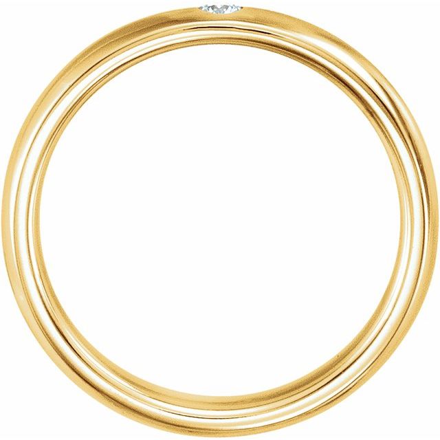 14K White Or Yellow Gold Round 2.5 Mm X 4 Mm Si2-Si3, G-H Polished .06 Ct Natural Diamond Gypsy-Set Comfort-Fit Band
