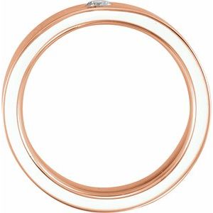 14K Rose Gold 6 Mm Si2-Si3, G-H Polished 1/10 Ct Natural Diamond Gypsy-Set Flat Comfort-Fit Band Size 6.5