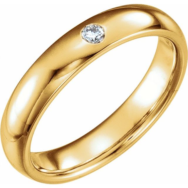14K White Or Yellow Gold Round 2.5 Mm X 4 Mm Si2-Si3, G-H Polished .06 Ct Natural Diamond Gypsy-Set Comfort-Fit Band