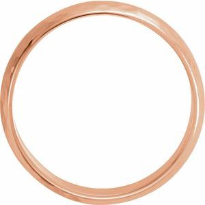 14K Yellow Or White Or Rose Gold 4 Mm Polished Half Round Band With Hammer Finish