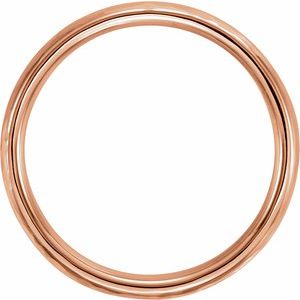 14K Rose Gold Half Round Hammered Comfort-Fit Band