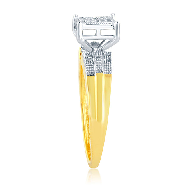 10K Yellow Gold 0.12 Cttw Diamond Ladies Micropave Ring