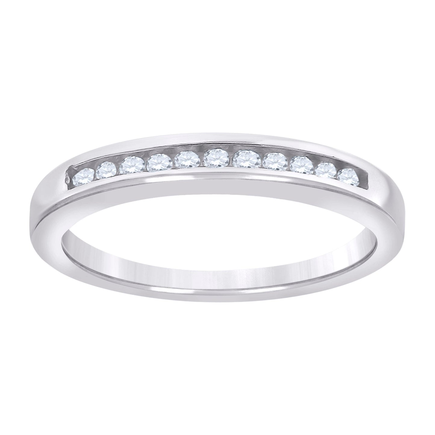 Sterling Silver Womens Cubic Zirconia Sizes 6 To 9 Single Row Bridal Anniversary Engagement WeddingBand Ring