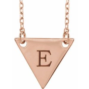 18K Rose Gold-Plated Sterling Silver Engravable Geometric 16-18" Necklace