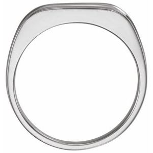 14K White Gold Polished Grooved Ring Size 11