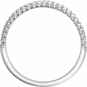 Sterling Silver Round 1 Mm Polished 1/6 Ctw Natural Diamond Beaded Ring Size 7