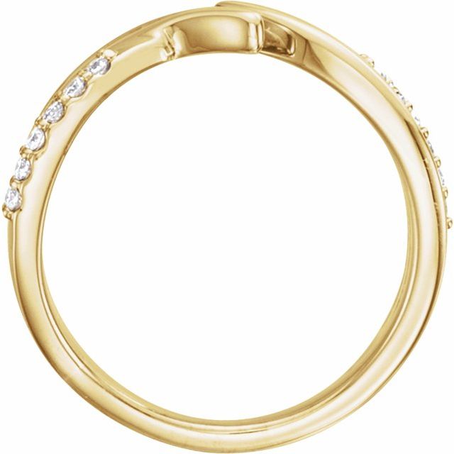 14K Yellow Gold Round 1.4 Mm Polished 1/8 Ctw Natural Diamond Bypass Ring, Size 7