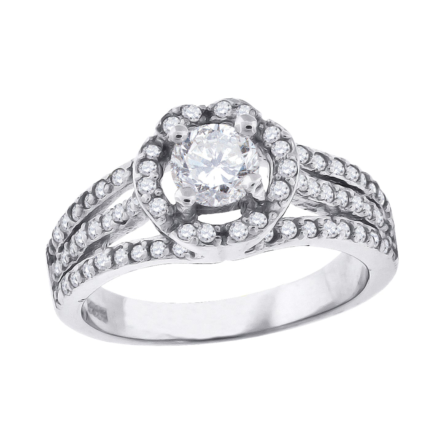 Sterling Silver Womens Cubic Zirconia Fashion Bridal Anniversary Engagement Wedding Ring