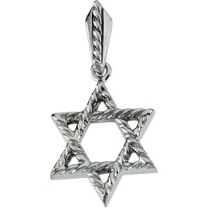 14K White Gold 20.5 X 17.75 Mm Polished Star Of David Pendant