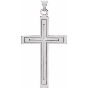 Sterling Silver 39 X 25 Mm Polished Cross Pendant