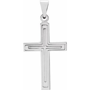 Sterling Silver 28 X 18 Mm Polished Cross Pendant