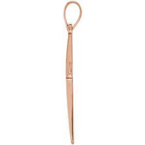 14K Yellow Or Rose Gold Or Sterling Silver Polished Cross Pendant
