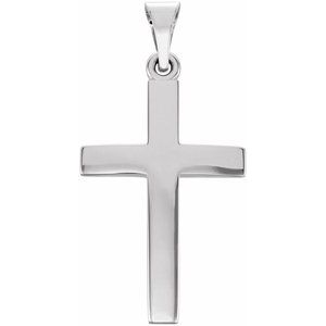10K Yellow Or White Gold Polished Cross Pendant