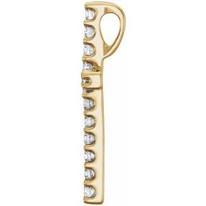 14K Yellow Gold Round 1.3Mm Gh Si1-Si2 1/6 Ctw Lab-Grown Diamond Petite Cross Pendant