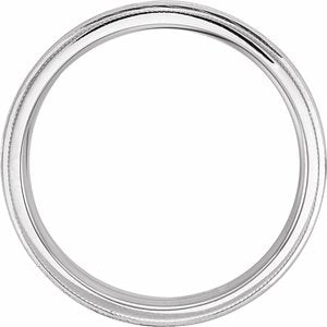14K White Gold 6 Mm Polished Comfort-Fit Wheat Pattern Band With Milgrain Size 11.5