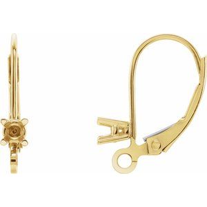 14K Yellow Gold Round 15.2 X 8.7 Mm 3Mm G-H I1 1/10 Ctw Natural Diamond Lever Back Earring Top