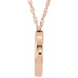 14K Rose Gold 13 Mm 18 In Polished Circle Chain Slide Necklace