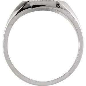 Platinum 11 X 9 Mm Brush Polished Signet Ring Size 6
