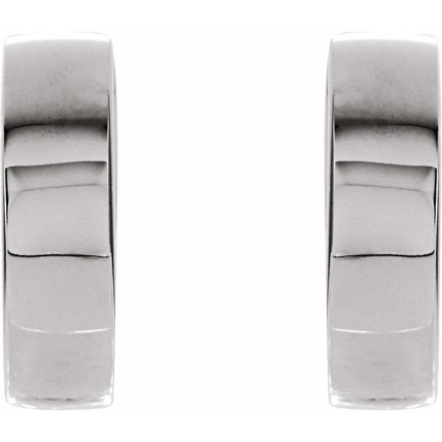 Platinum Polished 14.5 Mm 4.3 Mm Pair Hinged Polished Hinged Earrings