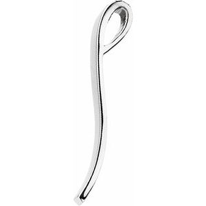 14K White Gold 34 X 2.75 Mm Polished Freeform Pendant