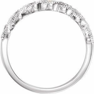 Platinum Round 1.3 Mm Polished .07 Ctw Natural Diamond Contour Band Size 7