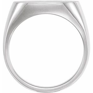 Sterling Silver 18 X 18 Mm Brush Polished Solitaire Ring Mounting Size 11